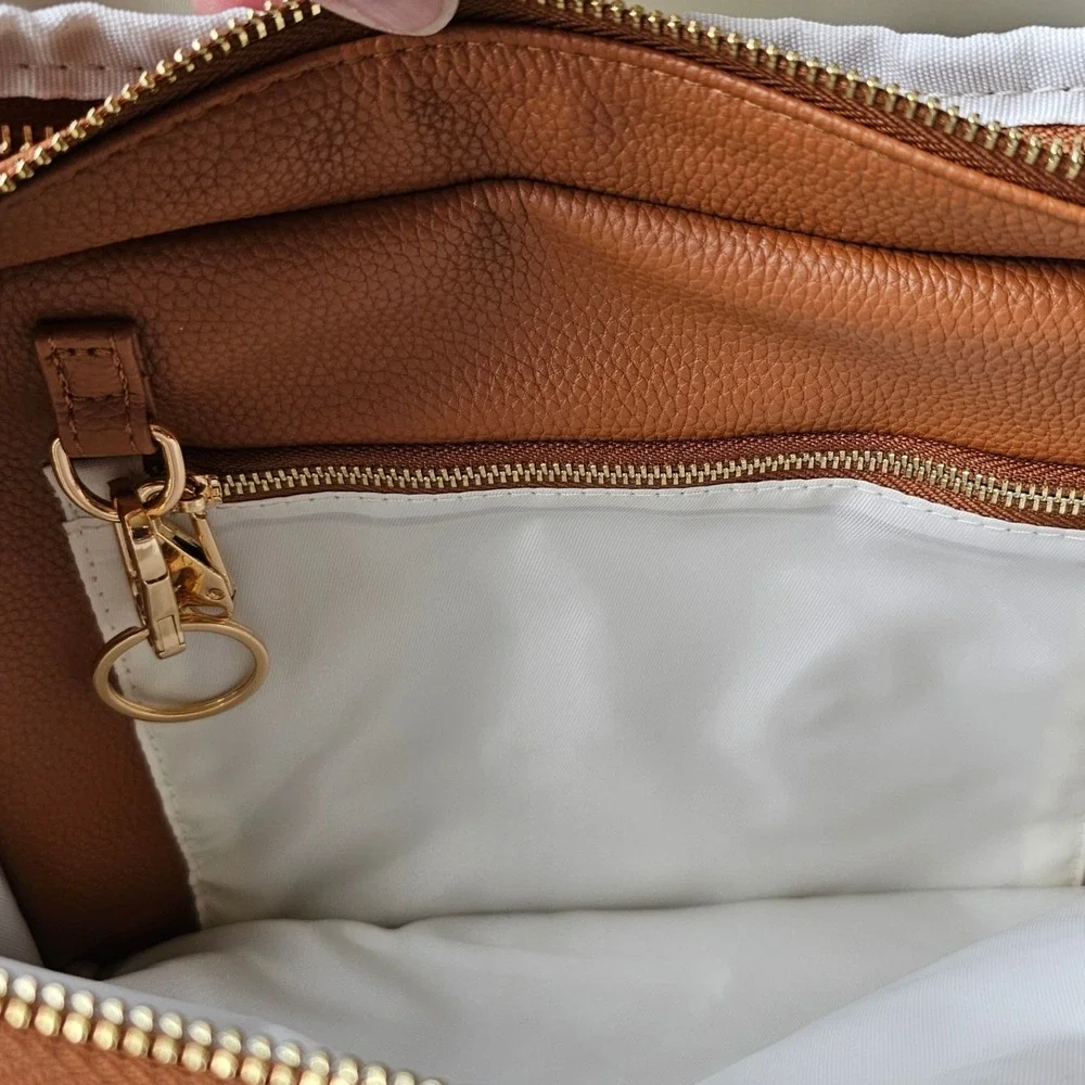 Kovale Collective Tan Vegan Leather Diaper Bag Backpack with 5 Accessories New